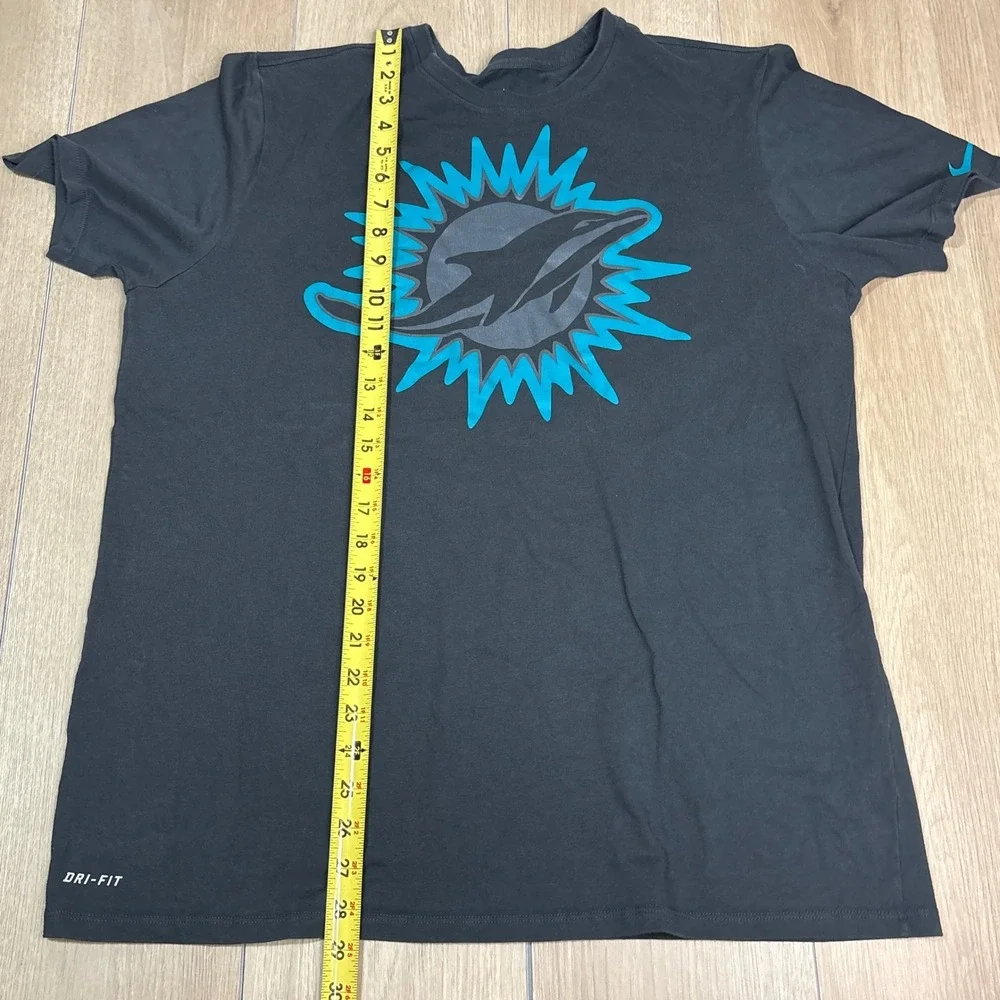 Nike Miami Dolphins NFL Training Dri-FIT T-Shirt Mens XL Black Teal Athletic Cut